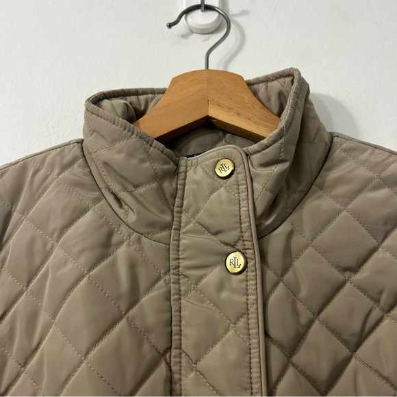 Lauren Ralph Lauren Diamond Quilted Mockneck Jacket Women’s Small Classic Preppy - Picture 5 of 14